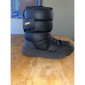 Khombu Traveller Sport Junior Snow Boots Kids 4M Black Fur Lined Outdoor